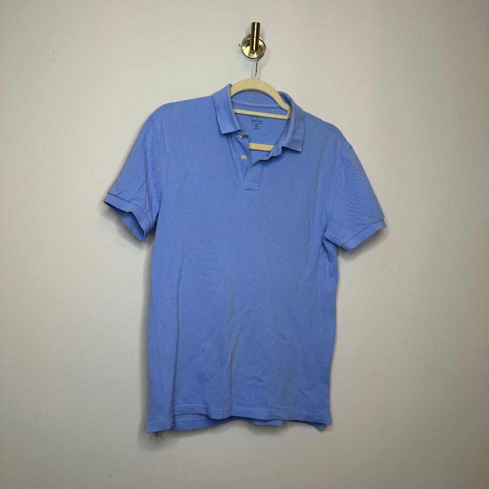 J. Crew Slim Fit Blue Pique Polo Men's Small